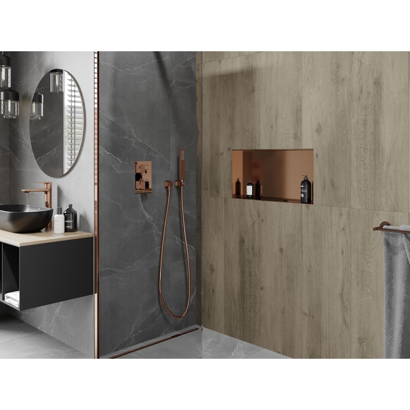 Mexen X-Wall-NR nišo lentyna be apvado 60 x 30 cm, šlifuotas varis - 19C1603010