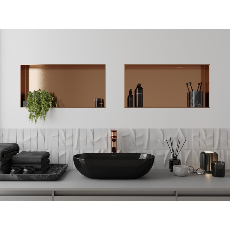 Mexen X-Wall-NR nišo lentyna be apvado 60 x 30 cm, šlifuotas varis - 19C1603010