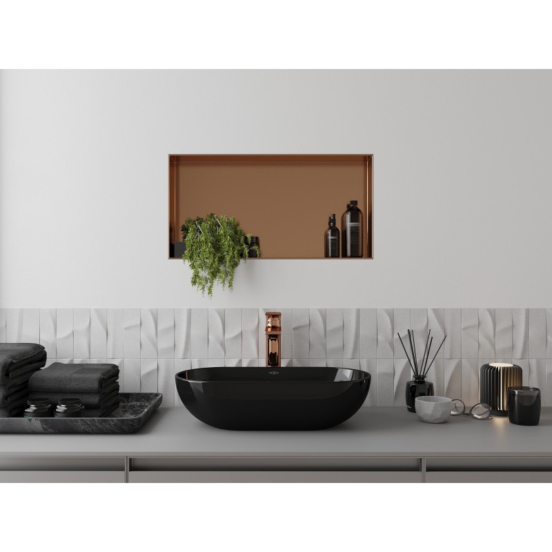 Mexen X-Wall-NR nišo lentyna be apvado 60 x 30 cm, šlifuotas varis - 19C1603010