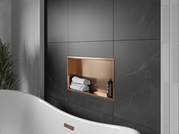 Mexen X-Wall-R nišinė lentyna su apvadu 60 x 30 cm, šlifuotas varis - 19C0603010