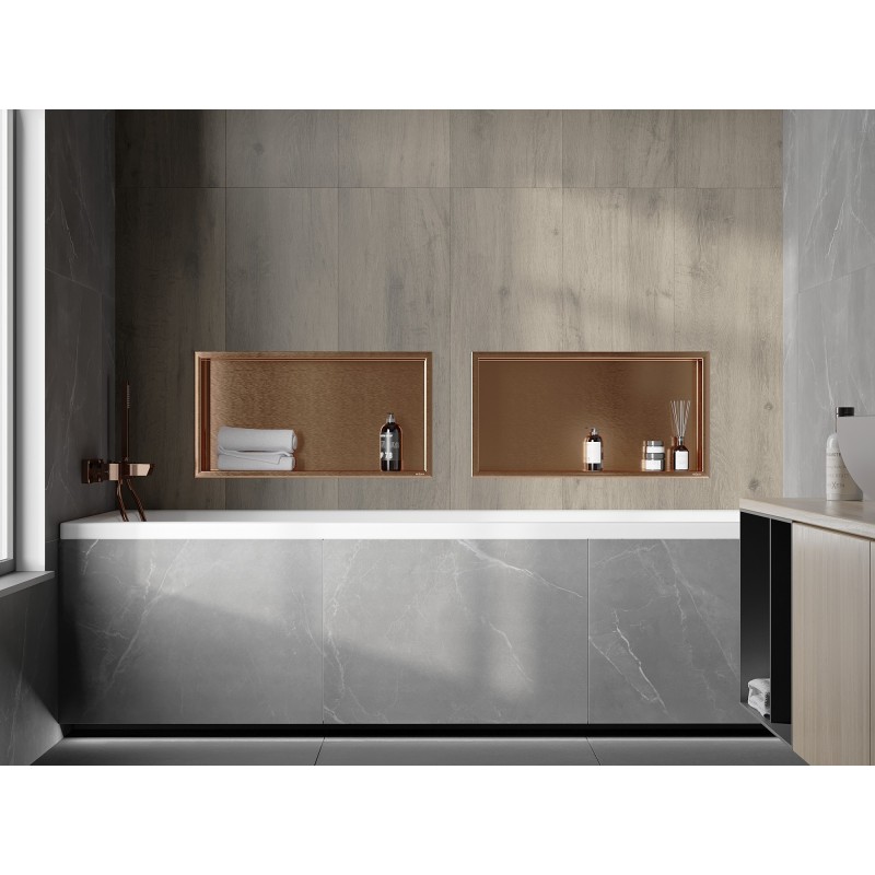 Mexen X-Wall-R nišinė lentyna su apvadu 60 x 30 cm, šlifuotas varis - 19C0603010