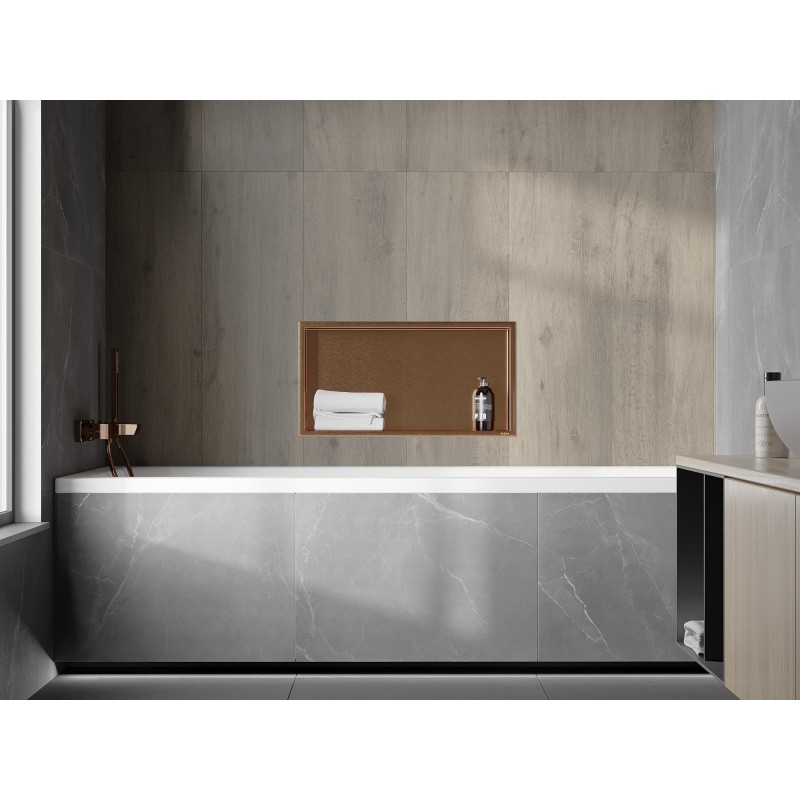 Mexen X-Wall-R nišinė lentyna su apvadu 60 x 30 cm, šlifuotas varis - 19C0603010