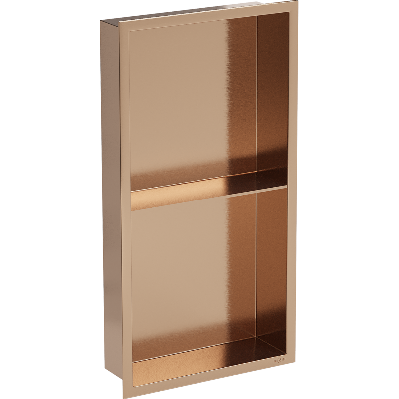 Mexen X-Wall-R nišinė lentyna su apvadu ir lentyna 60 x 30 cm, šlifuotas varis - 19C0603010S