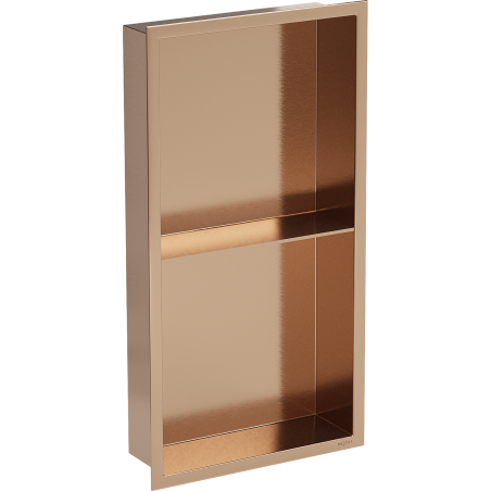 Mexen X-Wall-R nišinė lentyna su apvadu ir lentyna 60 x 30 cm, šlifuotas varis - 19C0603010S
