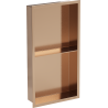 Mexen X-Wall-R nišinė lentyna su apvadu ir lentyna 60 x 30 cm, šlifuotas varis - 19C0603010S