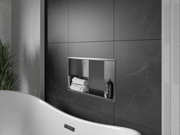 Mexen X-Wall-R įleidžiama lentyna su kraštu ir lentyna 60 x 30 cm, šautuvo pilka šlifuota - 19E0603010S