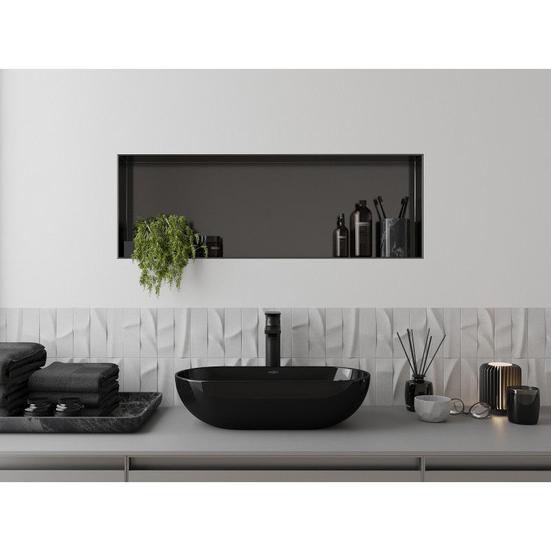 Mexen X-Wall-NR įleidžiama lentyna be apvado 90 x 30 cm, šlifuota ginklų pilka - 19E1903010
