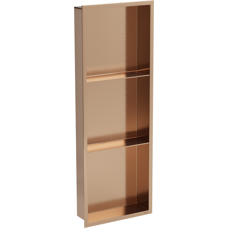Mexen X-Wall-R nišinė lentyna su apykakle ir lentyna 90 x 30 cm, šlifuotas varis - 19C0903010S