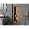 Mexen X-Wall-R nišinė lentyna su apykakle ir lentyna 90 x 30 cm, šlifuotas varis - 19C0903010S
