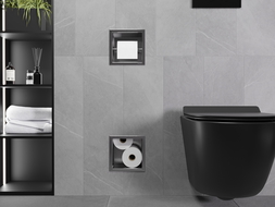 Mexen X-Wall-BP tualetinio popieriaus laikiklis su talpykla, šlifuota ginklų pilka - 19E4