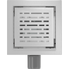 Mexen Flat-Q M01 grindų trapas kvadratinis 15 x 15 cm, nerūdijantis plienas - 1010315