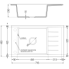 Mexen Elias granitinė 1 skyrių plautuvė su nusausintuvu ir virtuviniu maišytuvu Rita, pilka - 6511-71-670300-50