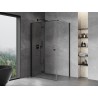 Mexen Mist-F sulankstoma dušo kabina kairinė 75 x 90 cm, skaidri, juoda - 8A6T-075-090-70-00-L