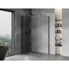 Mexen Mist-F sulankstoma dušo kabina kairinė 75 x 90 cm, skaidri, juoda - 8A6T-075-090-70-00-L