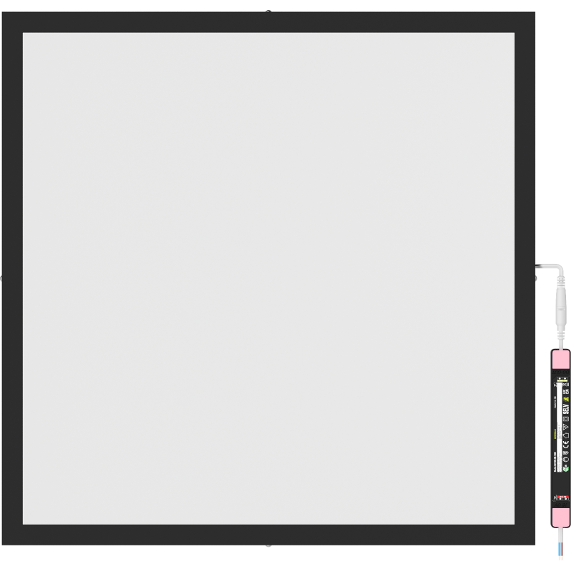 Mexen Brill-S LED lubų šviestuvas 60 x 60 cm, 48W, Neutrali - 4000K, 4800 lm, juoda - L206-060-060-4840-70