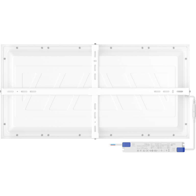 Mexen Brill-S LED lubų šviestuvas, montuojamas ant paviršiaus, 60 x 30 cm, 24W, neutrali - 4000K, 3456 lm, balta