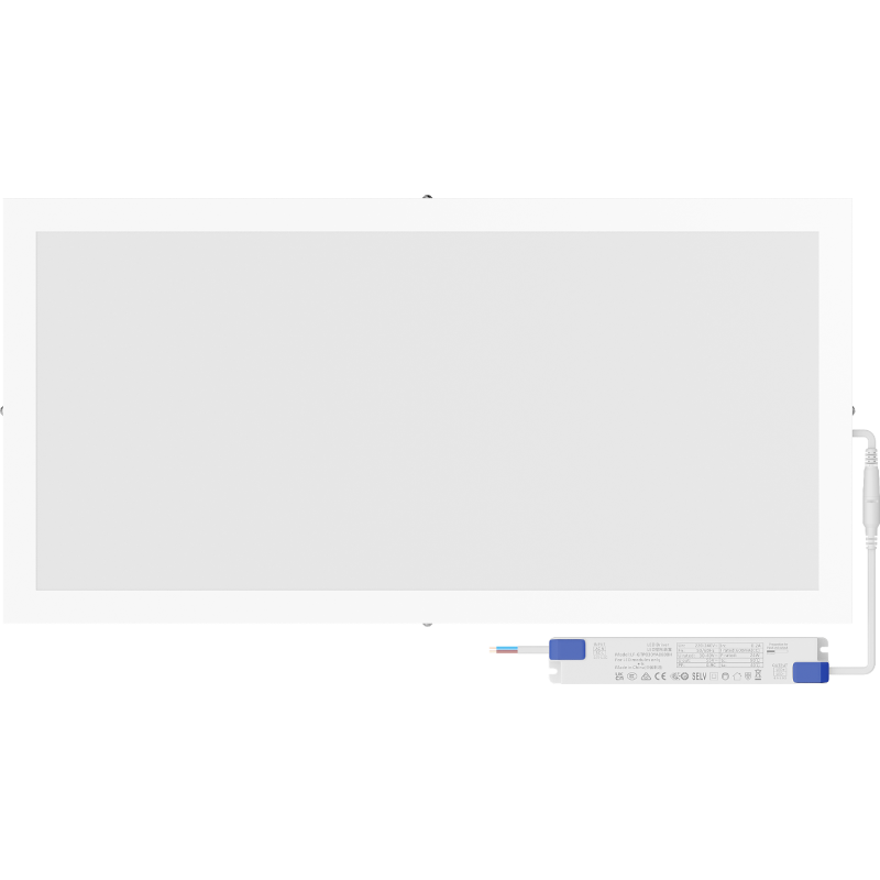 Mexen Brill-S LED lubų šviestuvas, montuojamas ant paviršiaus, 60 x 30 cm, 24W, neutrali - 4000K, 3456 lm, balta