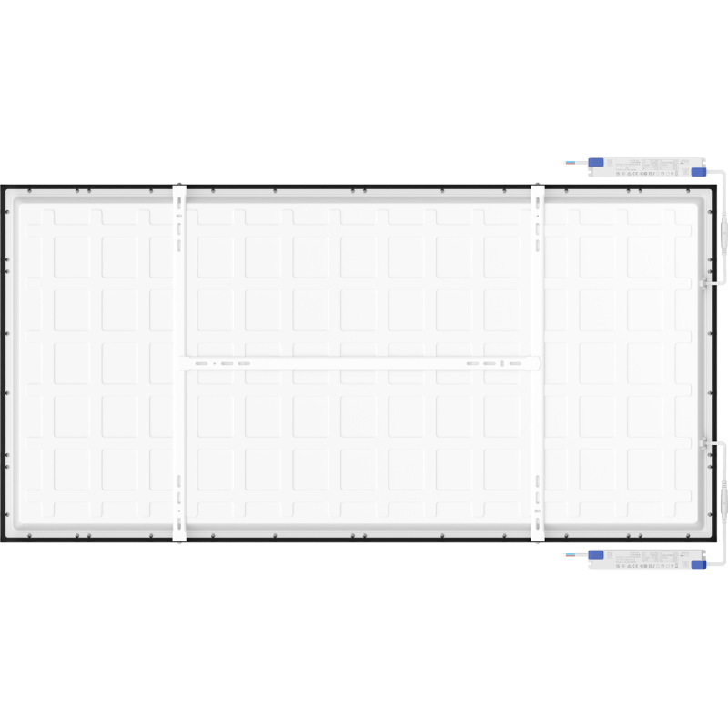 Mexen Brill-S LED lubų skydelis, įmontuojamas, 120 x 60 cm, 60W, Neutralus - 4000K, 6600 lm, juodas - L207-120-060-6040-70