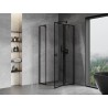 Mexen Mist Penkiašonis dušo kabina atveriama dešinė 90 x 90 cm, juodas rėmas, juoda - 8A8-090-090-70-70-P