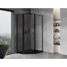 Mexen Mist nesimetriška penkiakampė dušo kabina, atidaroma kairė 80 x 90 cm, juodas rėmas, juoda - 8A8-080-090-70-70-L