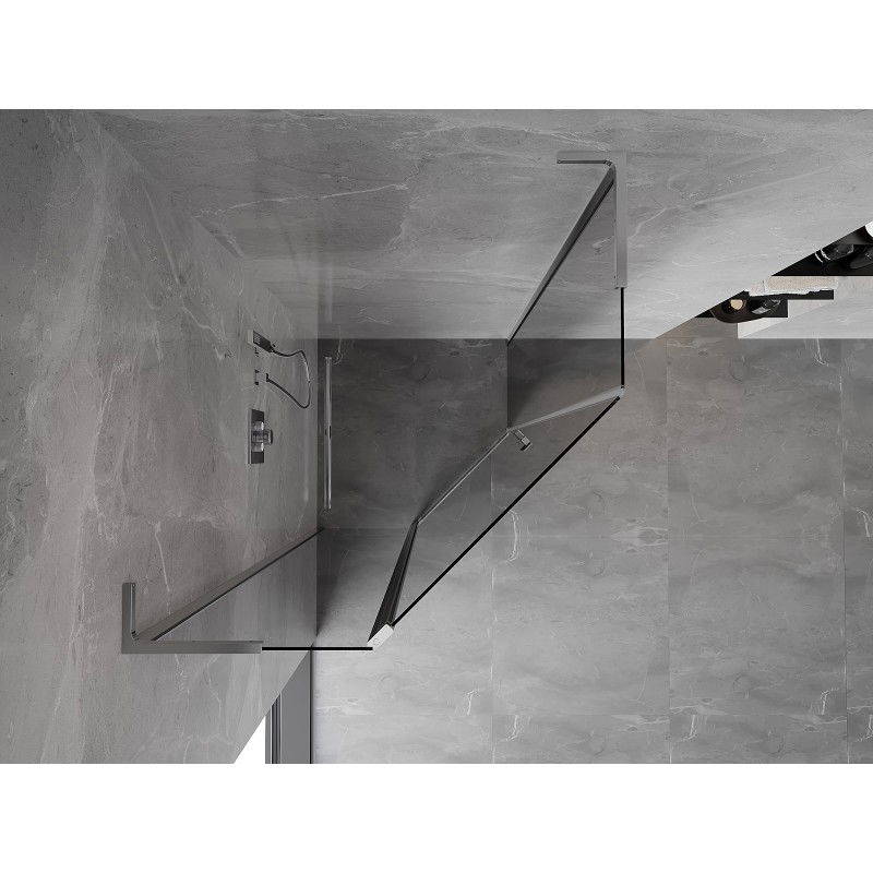 Mexen Mist L penkiakampė dušo kabina su atveriamomis durimis 100 x 100 cm, skaidri, chromuota - 8A8L-100-100-01-00