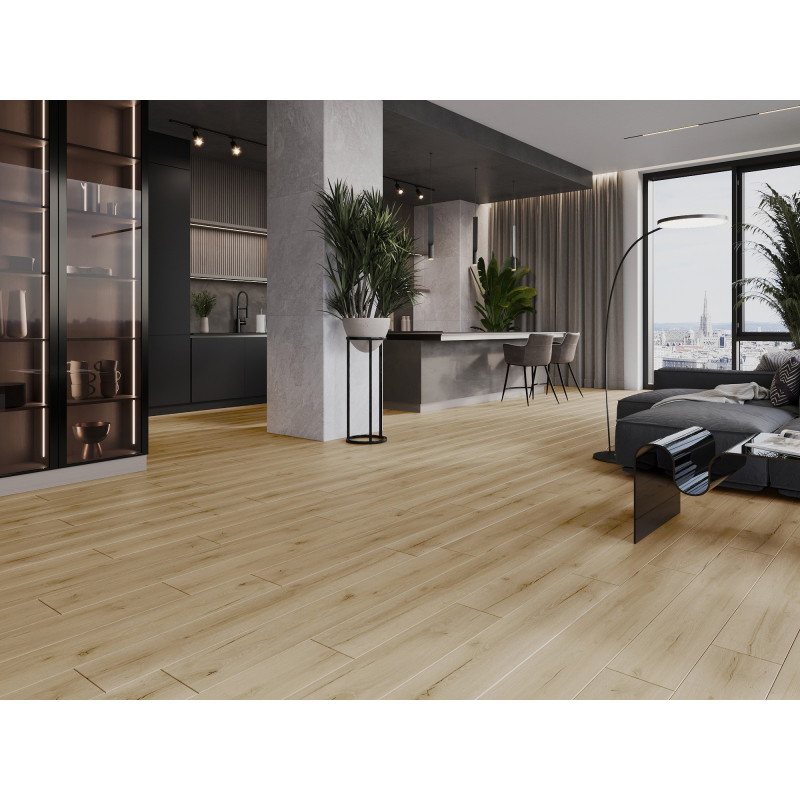 Mexen Buffalo vinilinių LVT Dryback 2,5 mm plokščių pavyzdys, PVC pagrindas, 4 V-grioveliai, ąžuolas - F1307-S