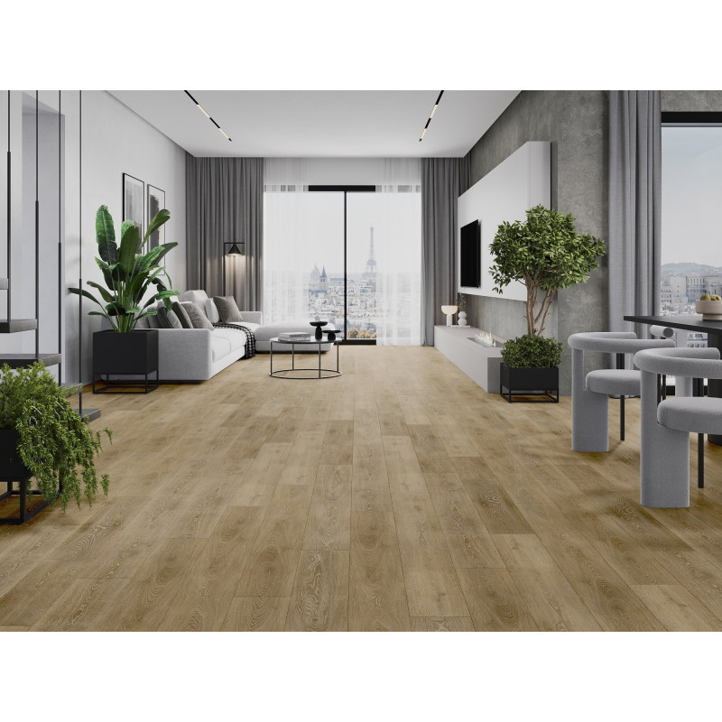 Mexen Alabama vinilinių LVT Dryback 2,5 mm plokščių pavyzdys, PVC pagrindas, 4 V-grioveliai, Ąžuolas - F1319-S
