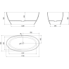 Mexen Orax laisvai pastatoma permatoma vonia 170 x 80 cm, juoda, chromuota kamštis - 58081708013