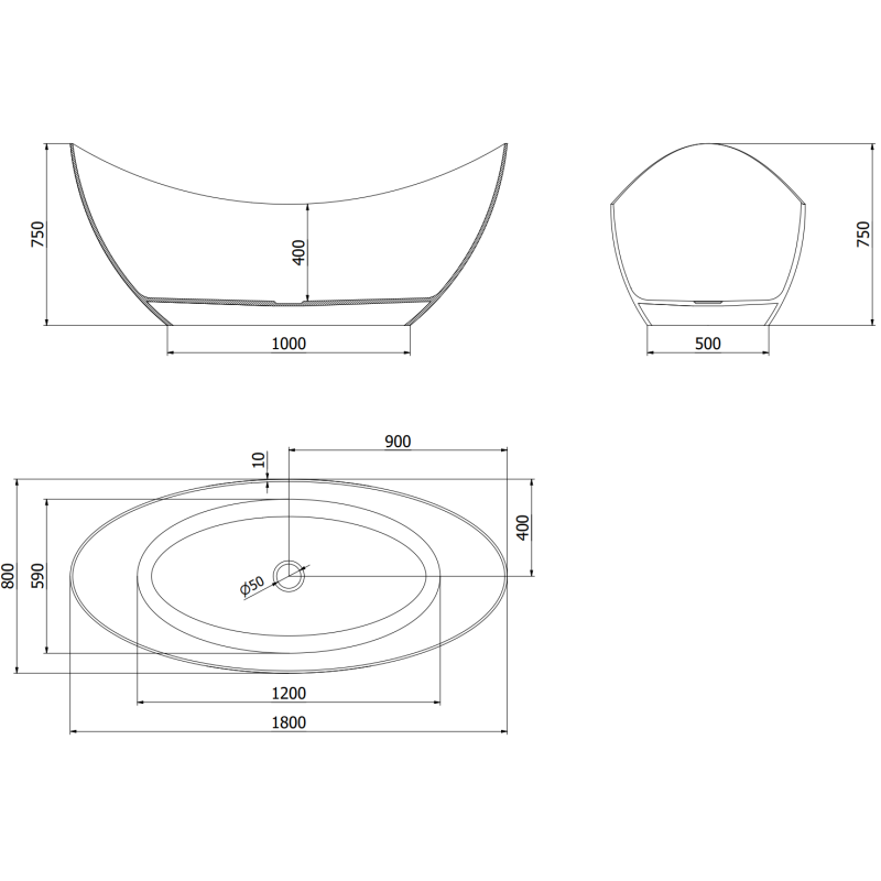 Mexen Vea earth norima laisvai pastatoma permatoma 180 x 80 cm, chromuotas kamštis - 58091808005