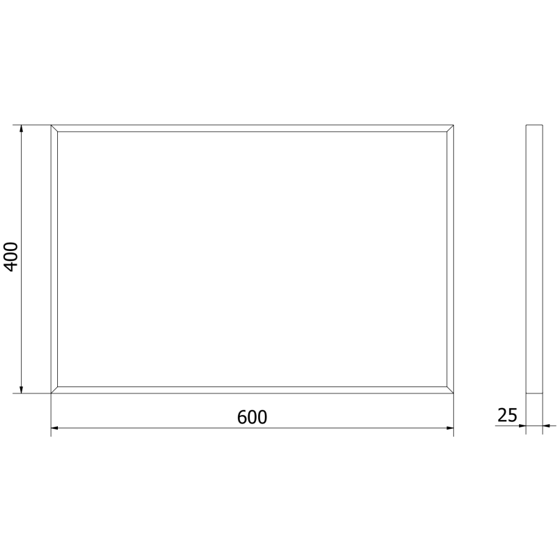 Mexen Loft stačiakampis vonios veidrodis 60 x 40 cm, auksinis rėmas - 9852-060-040-000-50