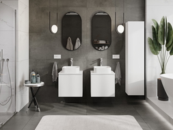 Mexen Orio vonios kambario spintele po kriaukle 50 cm su stalviršiu, 1 stalčius, balta matinė - 91A10-05047-1-BFC01