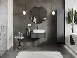 Mexen Orio vonios staliukas po praustuvu 70 cm su stalviršiu, 1 stalčius, grafito matinė - 91A10-07023-1-BFC66