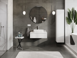 Mexen Orio vonios spintelė po kriaukle 80 cm su stalviršiu, 1 stalčius, balta matinė - 91A10-08023-1-BFC01