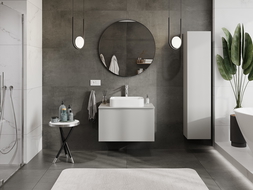 Mexen Orio 80 cm vonios kambario spintelė su stalviršiu, 1 stalčius, matinė pilka - 91A10-08047-1-BFC62