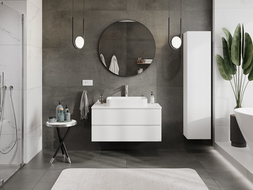 Mexen Orio vonios spintelė po praustuvu 100 cm su stalviršiu, 2 stalčiai, balta matinė - 91A10-10047-2-BFFC01