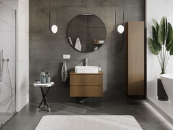 Mexen Rivel vonios spintelė po praustuvu 70 cm su stalviršiu, 2 stalčiai, grioveliai, riešutas - 91A20-07047-2-BFFC86