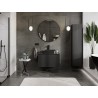 Mexen Rivel vonios spintelė po praustuvu 80 cm su stalviršiu, 1 stalčius, rifliuota, juoda matinė - 91A20-08047-1-BFC71