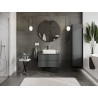 Mexen Rivel vonios spintelė po praustuvu 80 cm su stalviršiu, 2 stalčiai, grioveliais, matinė grafito spalva