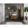 Mexen Rivel vonios spintelė po praustuvu 80 cm su stalviršiu, 2 stalčiai, rifliuota, graikinis riešutas - 91A20-08047-2-BFFC86