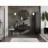 Mexen Rivel vonios kambario spintele po kriaukle 100 cm su stalviršiu, 1 stalčius, raižyta, juoda matinė
