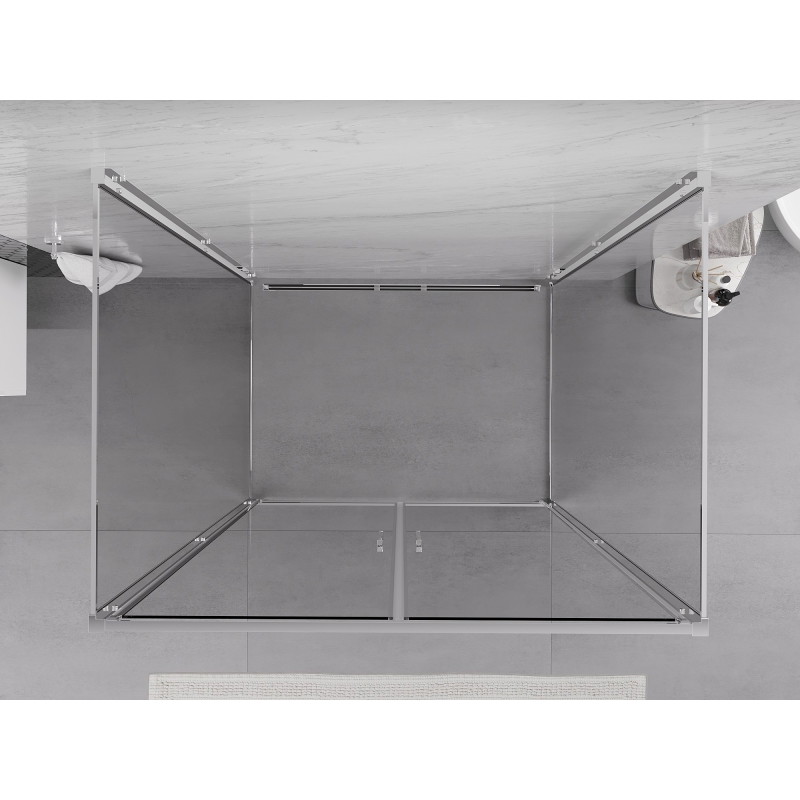 Mexen Exo-B Duo 3S 90 x 70 cm, permatomiška, chromuota, 3 sienų dušo kabina - 814-090-070-01-00-3S