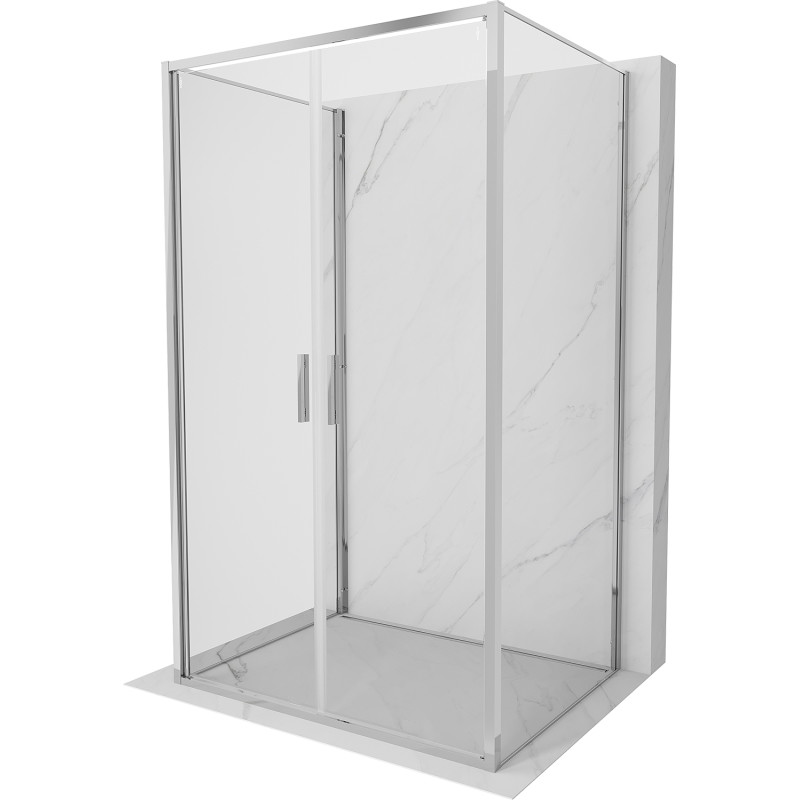 Mexen Exo-B Duo 3S 90 x 70 cm, permatomiška, chromuota, 3 sienų dušo kabina - 814-090-070-01-00-3S