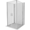 Mexen Exo-3S Trijų sienų atveriama dušo kabina 80 x 80 cm, permatoma, chromuota - 814-080-080-01-00-3S