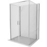 Mexen Exo-3S 3 sienų atidaroma dušo kabina 80 x 110 cm, skaidri, chromuota - 814-080-110-01-00-3S