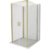 Mexen Exo-3S 3 sienų varstoma dušo kabina 70 x 70 cm, permatoma, auksinė - 814-070-070-50-00-3S