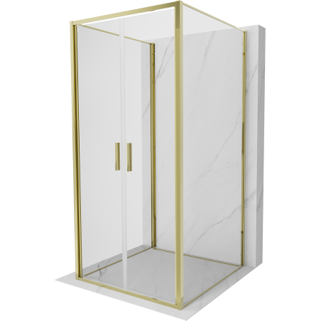 Mexen Exo-3S dušo kabina 3-sienų varstoma 80 x 80 cm, skaidri, auksinė - 814-080-080-50-00-3S