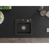 Mexen Milo 1 skyriumių granitinė virtuvinė plautuvė su Rita maišytuvu, juoda/auksinė metalo - 6505-75-670300-70