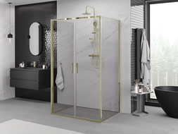 Mexen Exo-3S dušo kabina 3 sienų atverčiama 100 x 110 cm, skaidri, auksinė - 814-100-110-50-00-3S