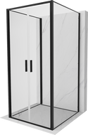 Mexen Exo-B Duo 3S trijų pusių 100 x 100 cm dušo kabina su durelėmis, permatoma, juoda - 814-100-100-70-00-3S