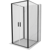 Mexen Exo-3S dušo kabina 3-sieninė varstoma 110 x 110 cm, permatoma, juoda - 814-110-110-70-00-3S